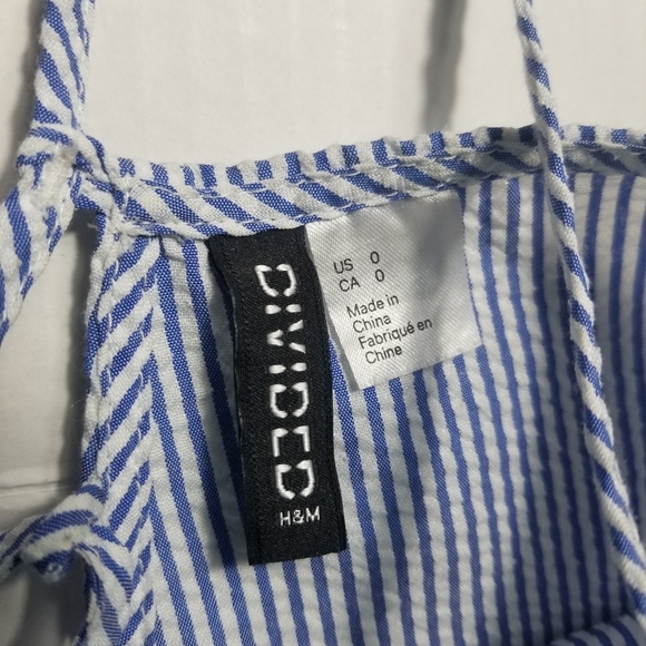 DIVIDED H&M BLUE AND WHITE STRIPED DRESS SIZE 0 - Picture 3 of 15